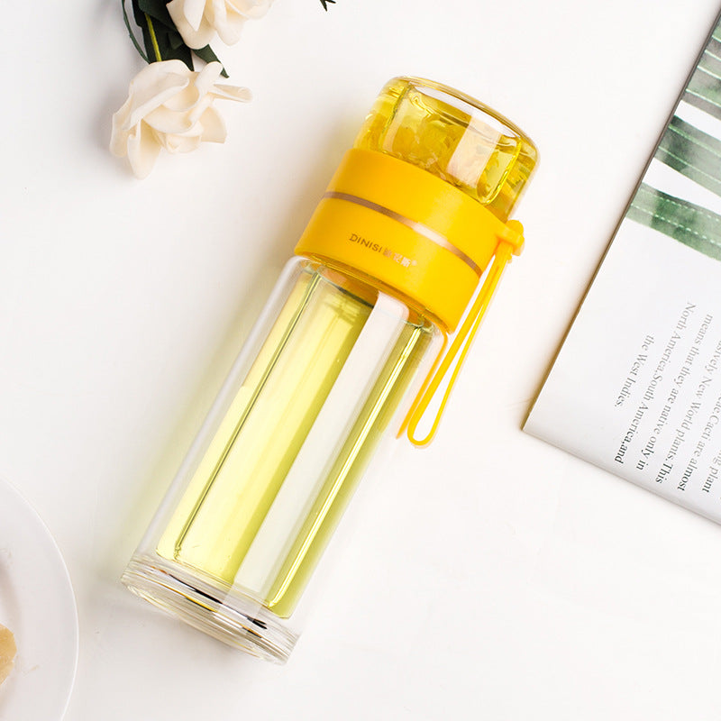 ZenVista | Double-Wall Glass Tea Infuser Bottle - Nukindz