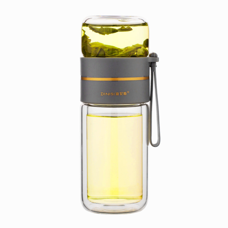 ZenVista | Double-Wall Glass Tea Infuser Bottle - Nukindz