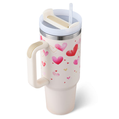 Meridian-40 | 40oz Insulated Tumbler with Handle & Straw - Nukindz