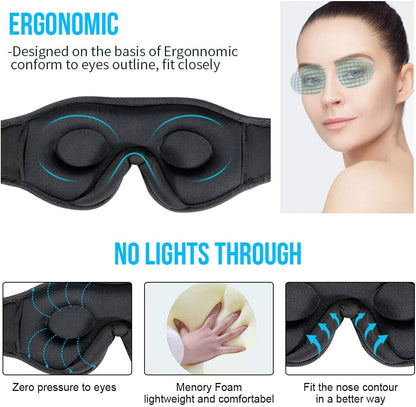 DeepRest Pro: Bluetooth 5.0 Blackout Sleep Mask with Hi-Fi Stereo & Hands-Free Calling - Nukindz
