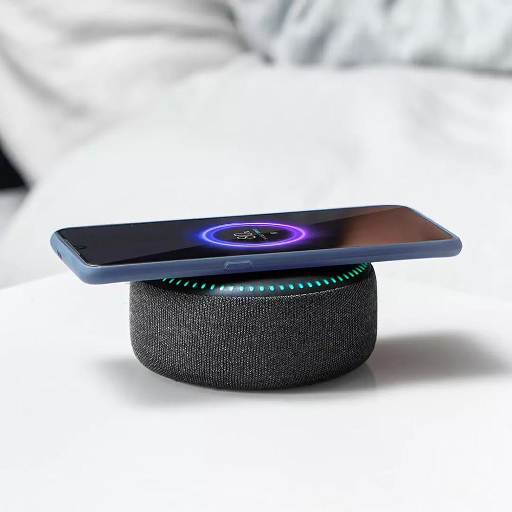 AuraSleep 3-in-1: 20W Fast Wireless Charger & Hi-Fi Bluetooth Speaker with White Noise - Nukindz