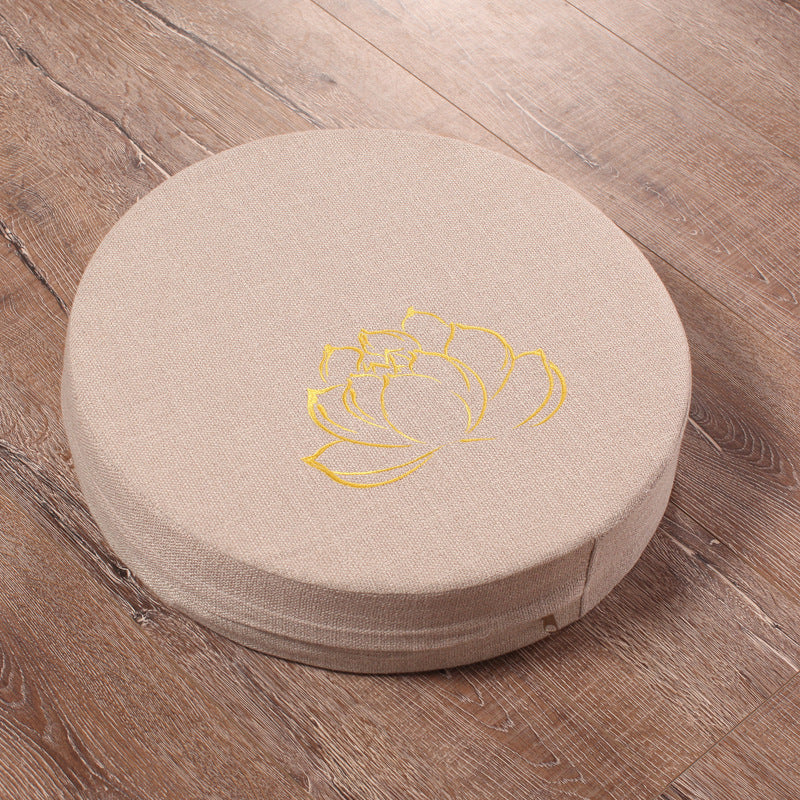 Embroidered Linen Lotus Meditation Meditation Futon - Nukindz