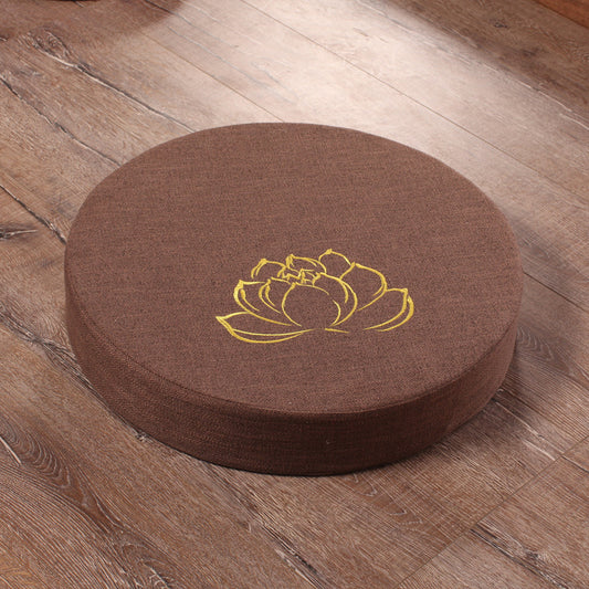 Embroidered Linen Lotus Meditation Meditation Futon - Nukindz