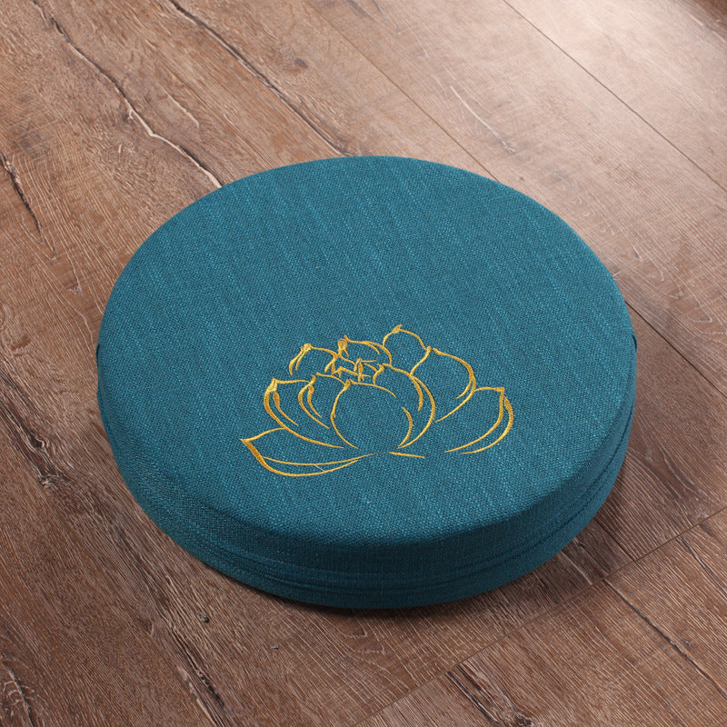 Embroidered Linen Lotus Meditation Meditation Futon - Nukindz