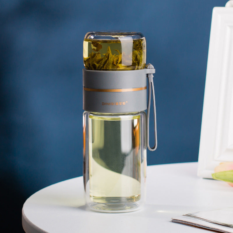 ZenVista | Double-Wall Glass Tea Infuser Bottle - Nukindz