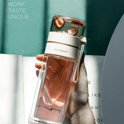 ZenVista | Double-Wall Glass Tea Infuser Bottle - Nukindz