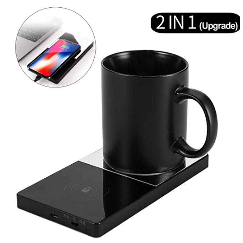 Thermal-Link | 2-in-1 Smart Mug Warmer & Wireless Charger - Nukindz