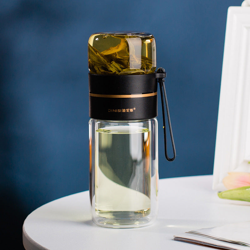 ZenVista | Double-Wall Glass Tea Infuser Bottle - Nukindz