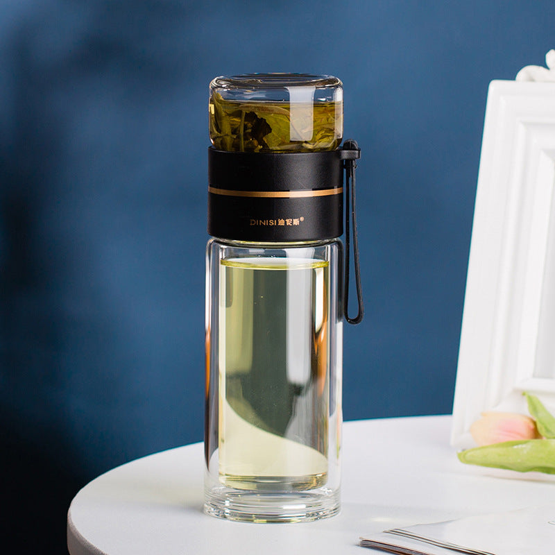 ZenVista | Double-Wall Glass Tea Infuser Bottle - Nukindz