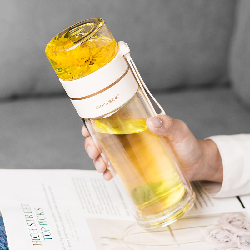 ZenVista | Double-Wall Glass Tea Infuser Bottle - Nukindz