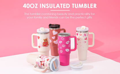 Meridian-40 | 40oz Insulated Tumbler with Handle & Straw - Nukindz