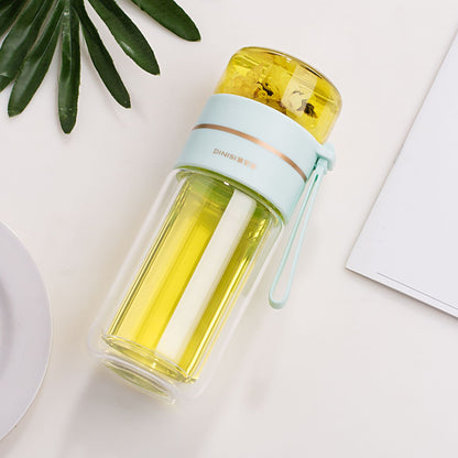 ZenVista | Double-Wall Glass Tea Infuser Bottle - Nukindz