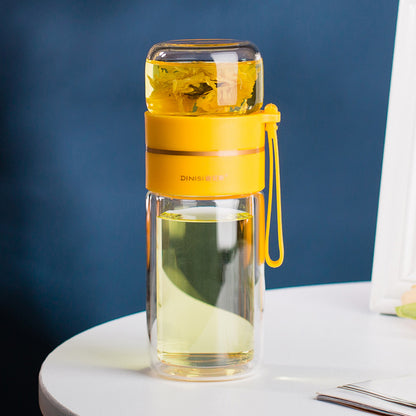 ZenVista | Double-Wall Glass Tea Infuser Bottle - Nukindz