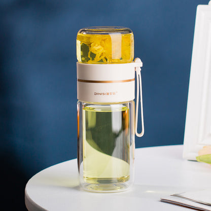 ZenVista | Double-Wall Glass Tea Infuser Bottle - Nukindz