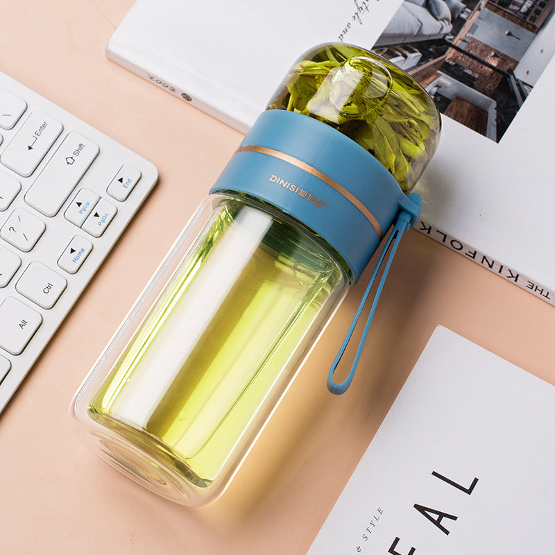 ZenVista | Double-Wall Glass Tea Infuser Bottle - Nukindz
