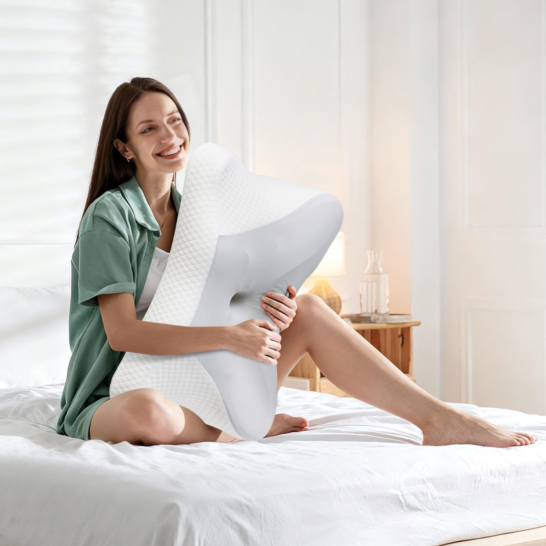 2 Pack Memory Foam Pillow, A Cooling Type Sleep Pillow Designed To Provide Neck Support When Lying On One's Side - Nukindz