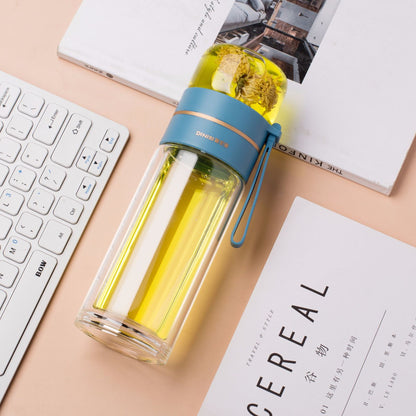 ZenVista | Double-Wall Glass Tea Infuser Bottle - Nukindz