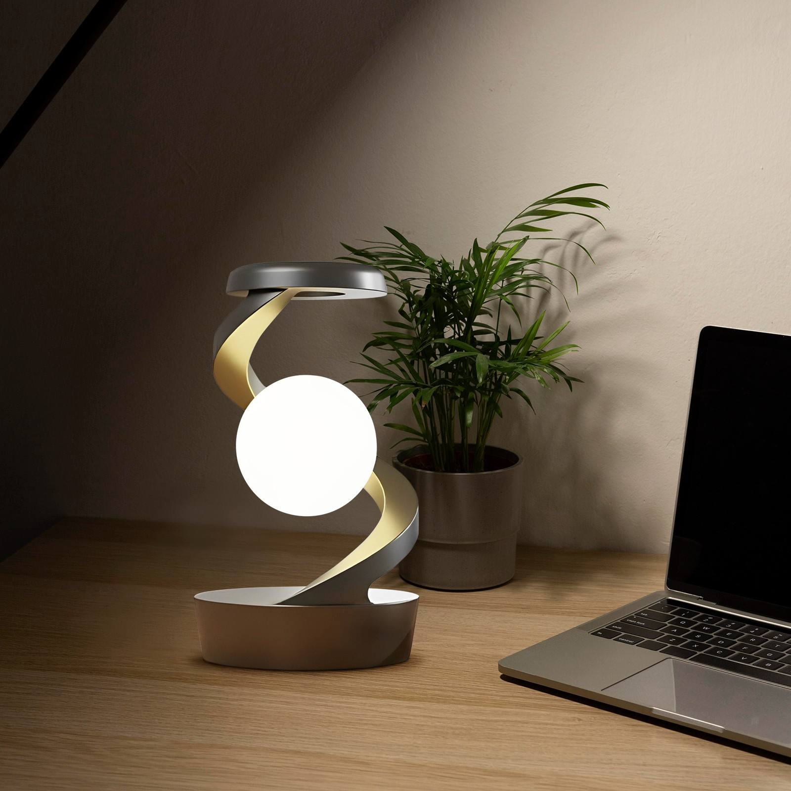 Orbit Moon Dock | Rotating Moon Lamp & 15W Wireless Charger - Nukindz