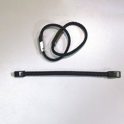 Link-Leather Commuter Bracelet | 2-in-1 Charging Cable Wristband - Nukindz