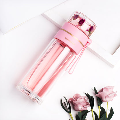 ZenVista | Double-Wall Glass Tea Infuser Bottle - Nukindz