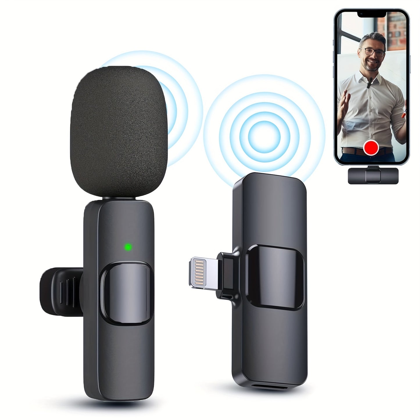 AuraClip | Wireless Lavalier Microphone for iOS & USB-C - Nukindz