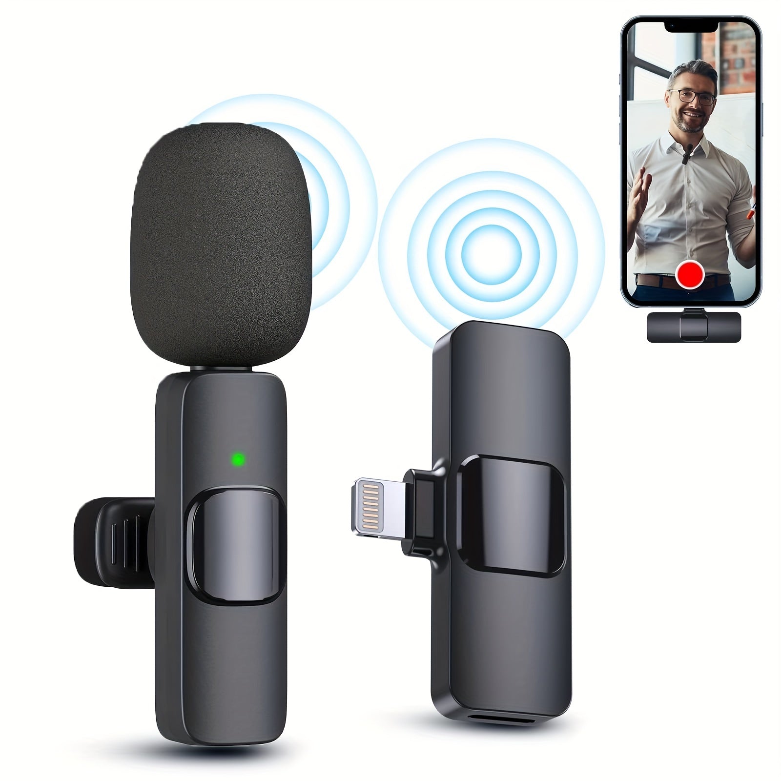AuraClip | Wireless Lavalier Microphone for iOS & USB-C - Nukindz