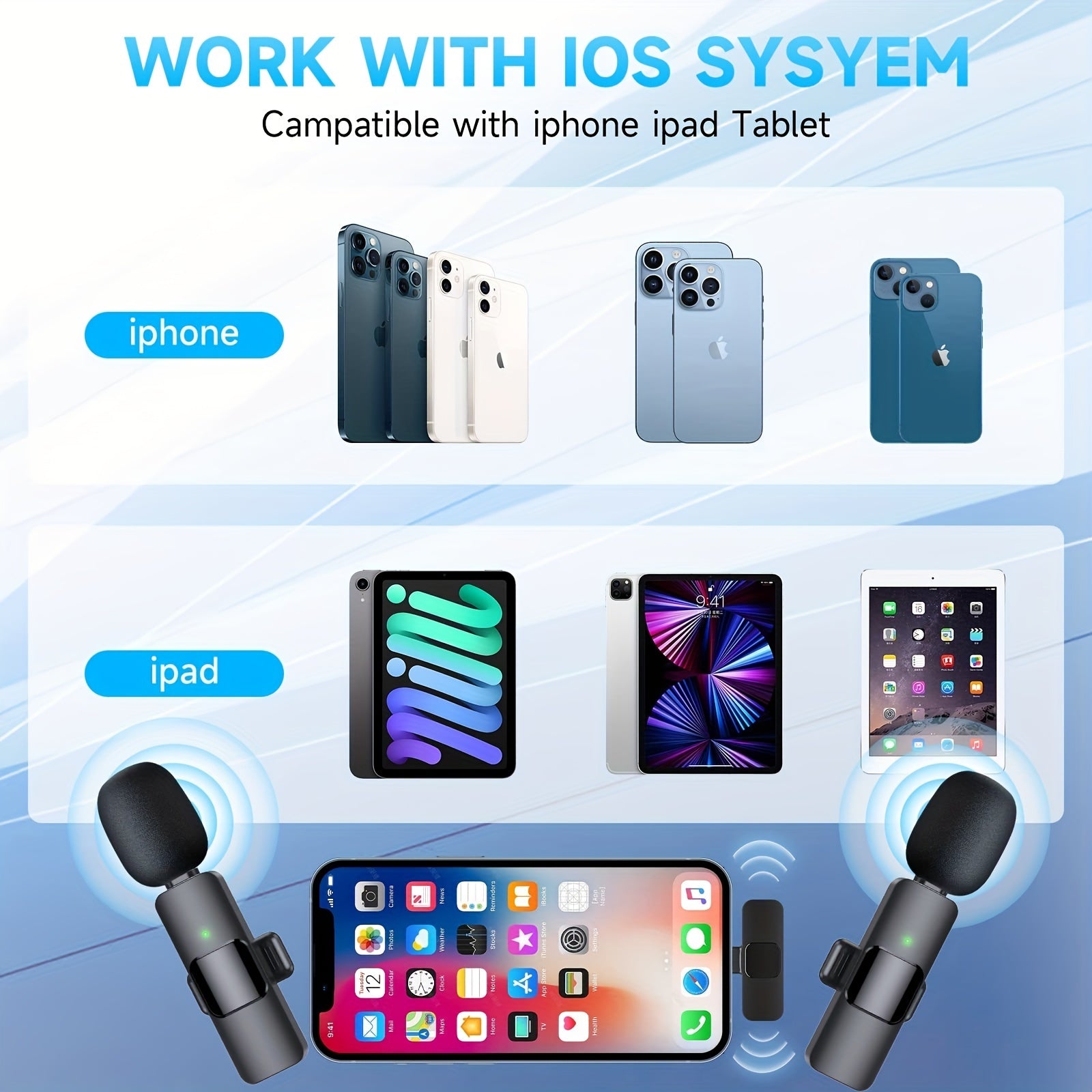 AuraClip | Wireless Lavalier Microphone for iOS & USB-C - Nukindz