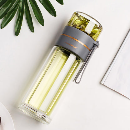 ZenVista | Double-Wall Glass Tea Infuser Bottle - Nukindz