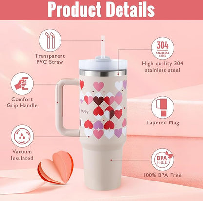 Meridian-40 | 40oz Insulated Tumbler with Handle & Straw - Nukindz