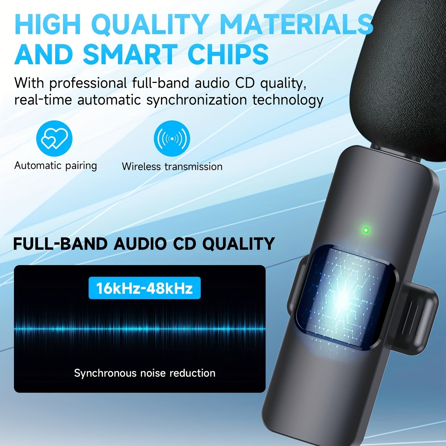 AuraClip | Wireless Lavalier Microphone for iOS & USB-C - Nukindz