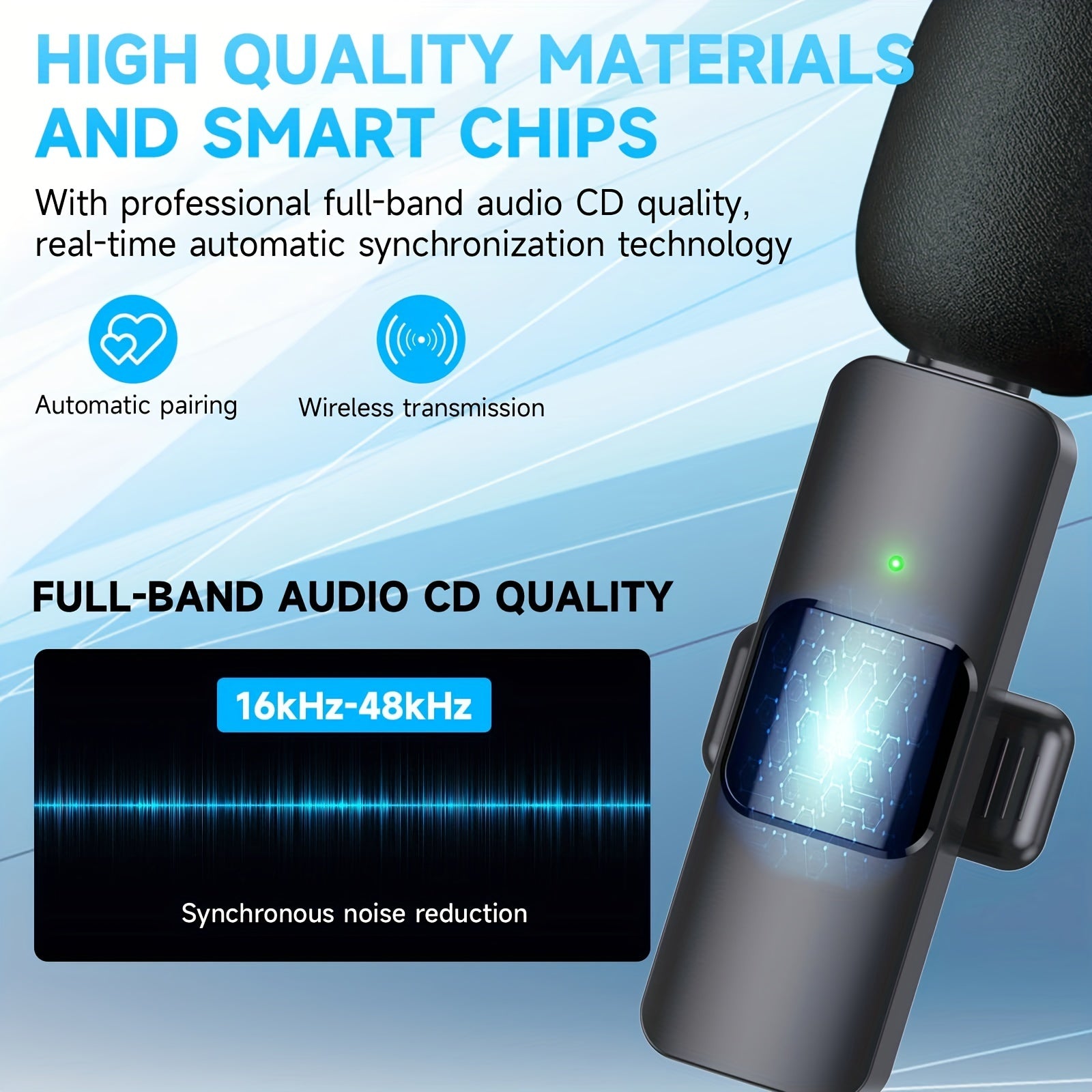 AuraClip | Wireless Lavalier Microphone for iOS & USB-C - Nukindz