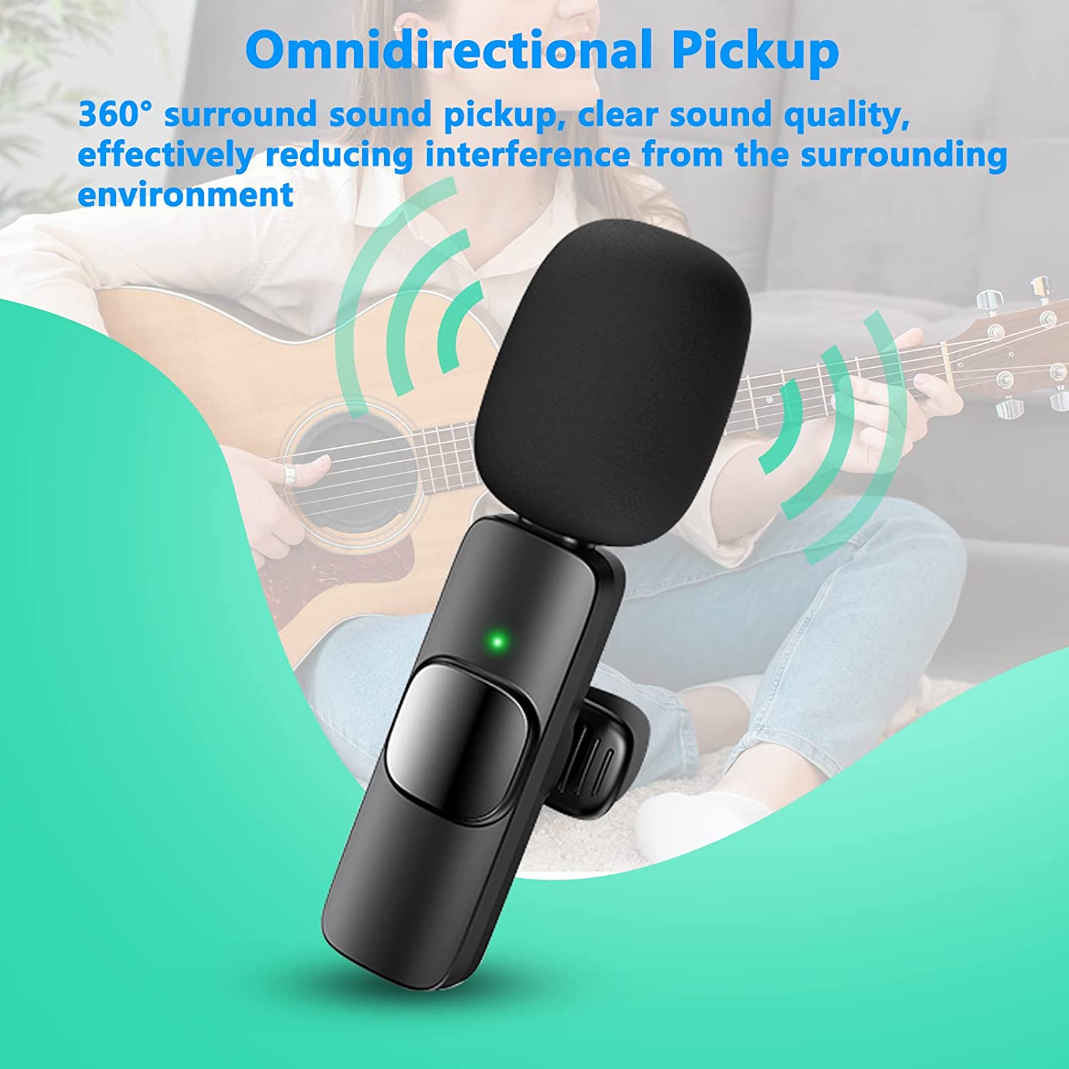 AuraClip | Wireless Lavalier Microphone for iOS & USB-C - Nukindz